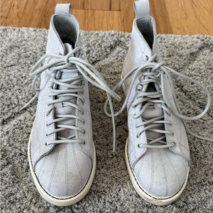 Adidas Light Gray High-Top Casual Sneakers